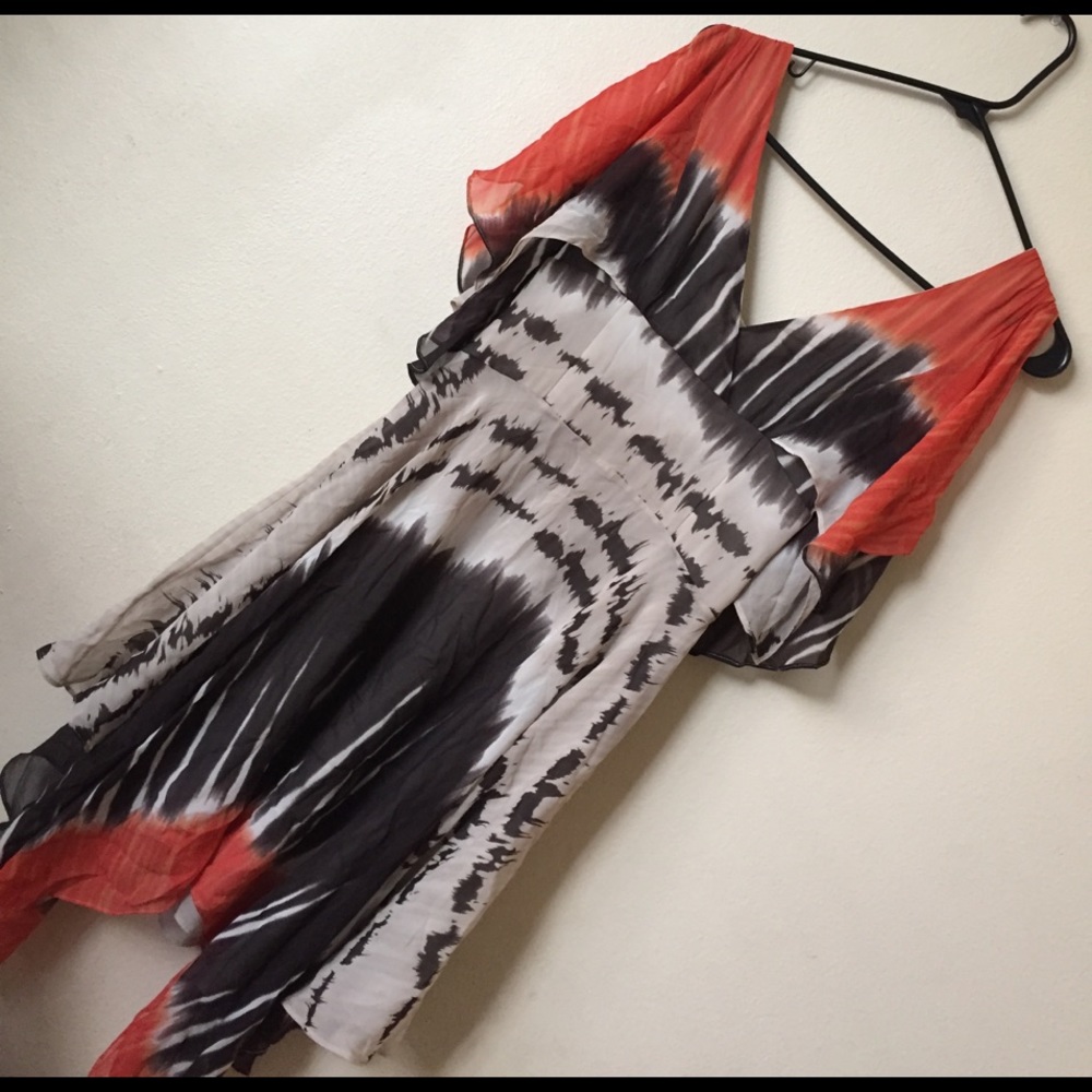 Karen Millen 100% silk dress- tie dye boho style